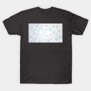 Blue and purple snowflakes in winter - simple design T-Shirt